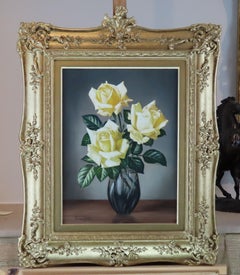 Original Oil on Canvas, James Noble. "Yellow Roses"