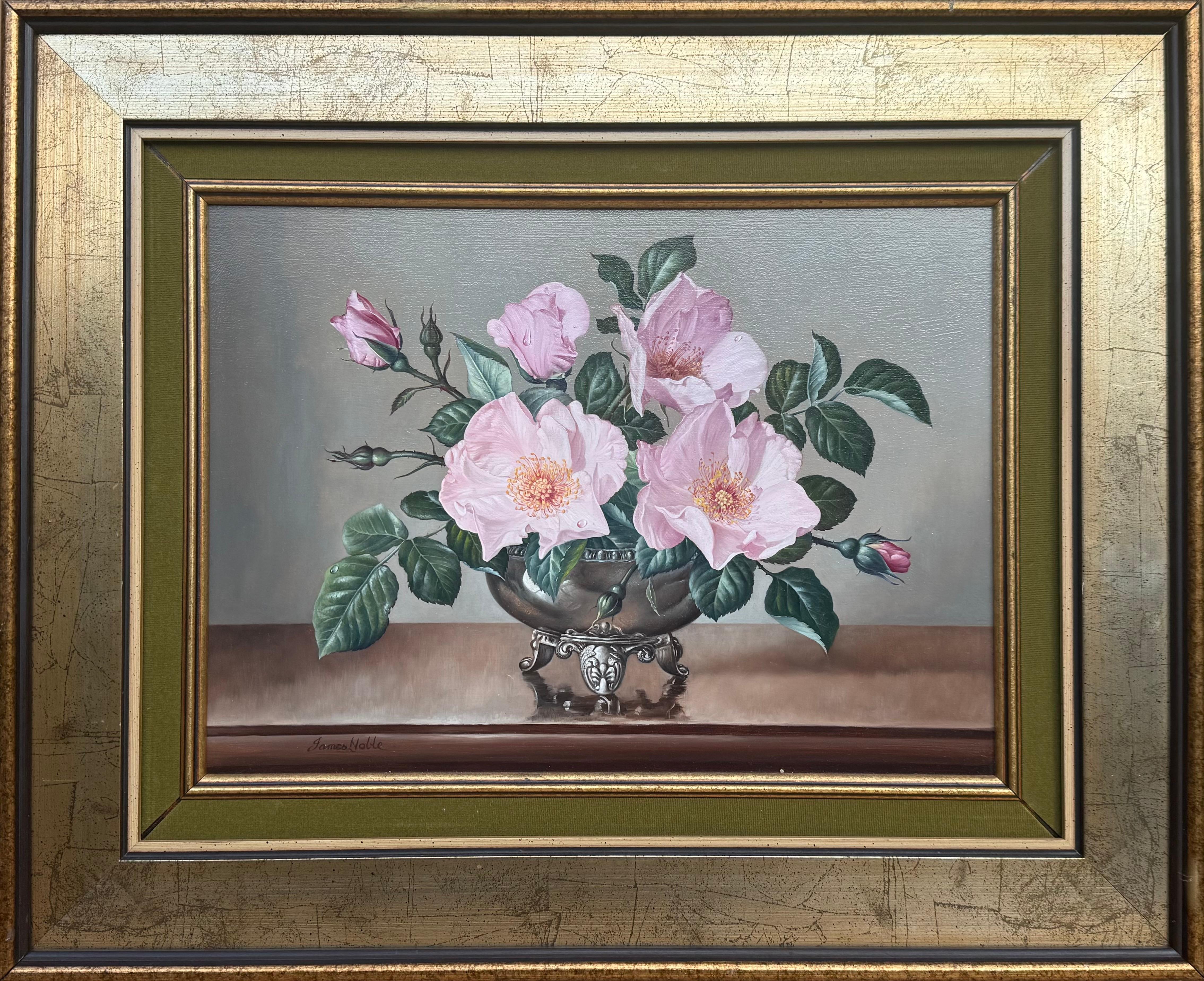 Lilac Charm Oil Painting on Board, Signed, Framed, 1980s, 12x16