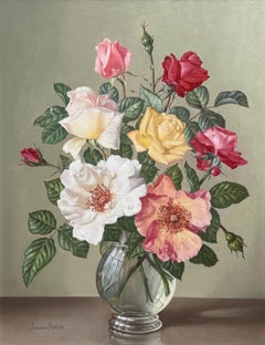 Roses in a Glass Bowl