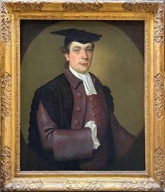Ritratto di un gentiluomo Commoner a Oxford, olio su tela del XVIII secolo