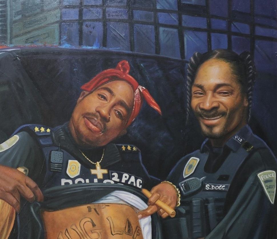 2Pac y Snoop - Painting Expresionista de James Ogamba Tochukwu
