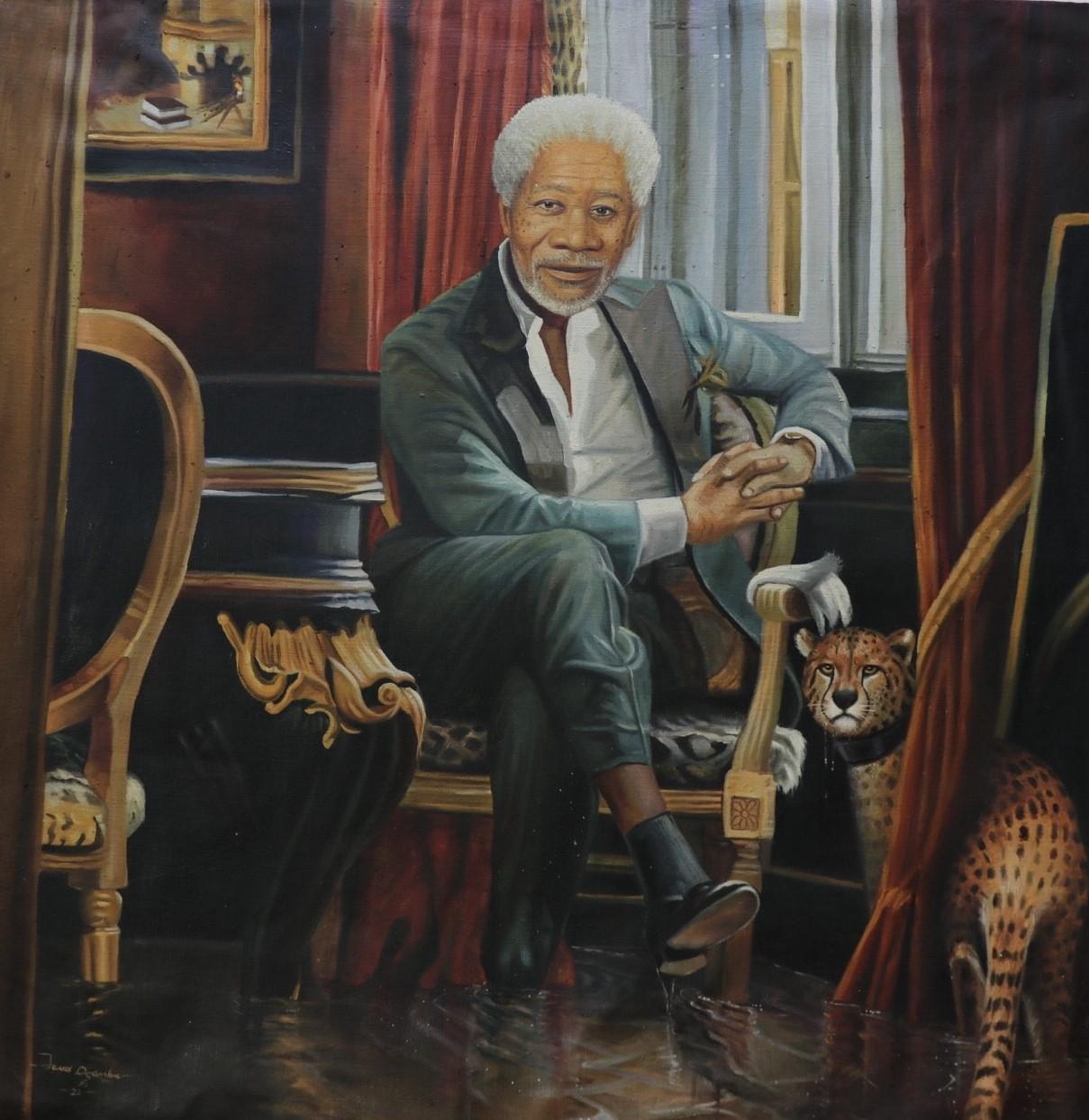 James Ogamba Tochukwu Figurative Painting - Against All Odds (Royal Lifestyle)