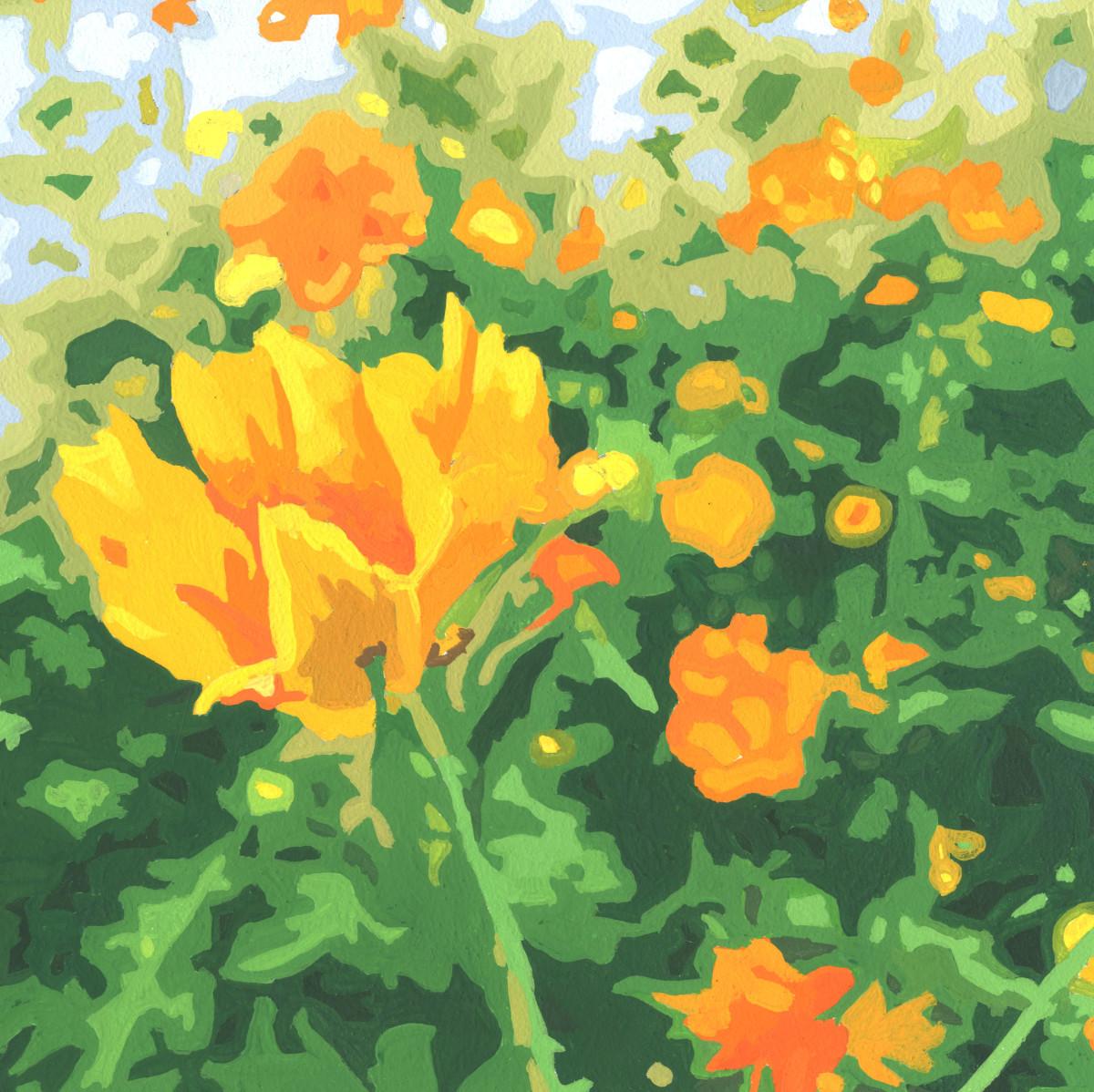 James Oliver Still-Life Painting - Wildflower Composition (California Poppy#12)