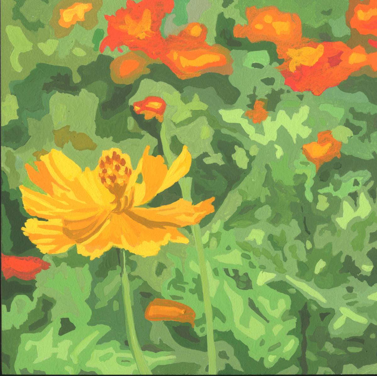 James Oliver Still-Life Painting –  Wildblumen-Komposition (Kalifornien Mohn#15)