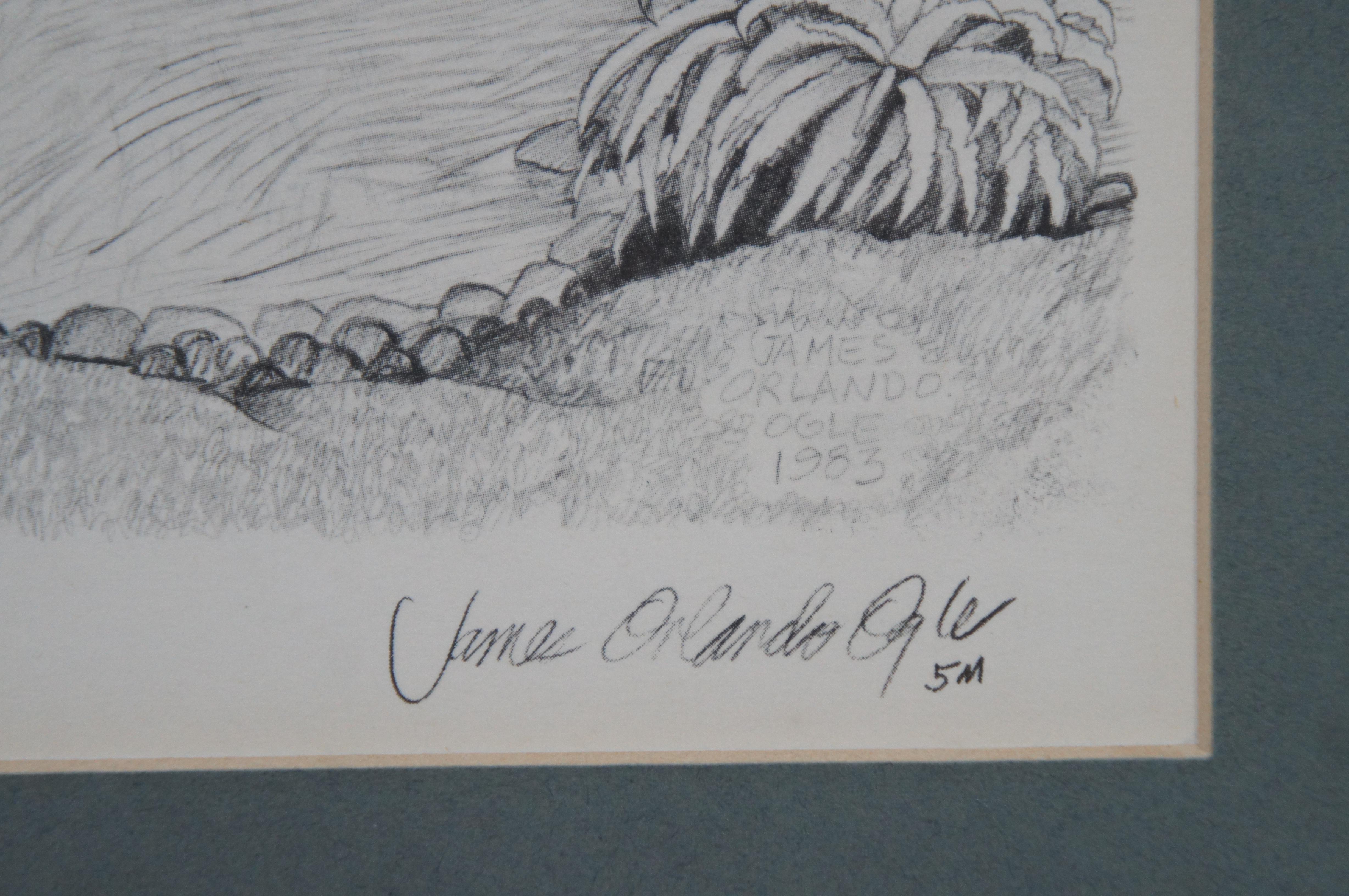 James Orlando Ogle Monterey Bay Harbor House Seascape Lithograph Print 23