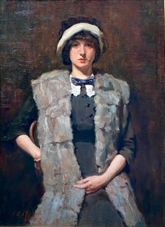 James Ormsbee Chapin, 1887 – 1975, American Painter, 'Lady in a Fur Waistcoat'