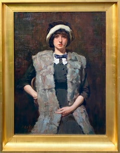 James Ormsbee Chapin, 1887 - 1975, peintre américain, "Dame en gilet de fourrure".
