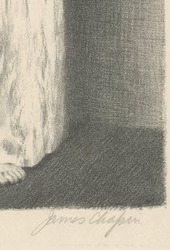 20th century lithograph figurative print child subject doll realistic signed