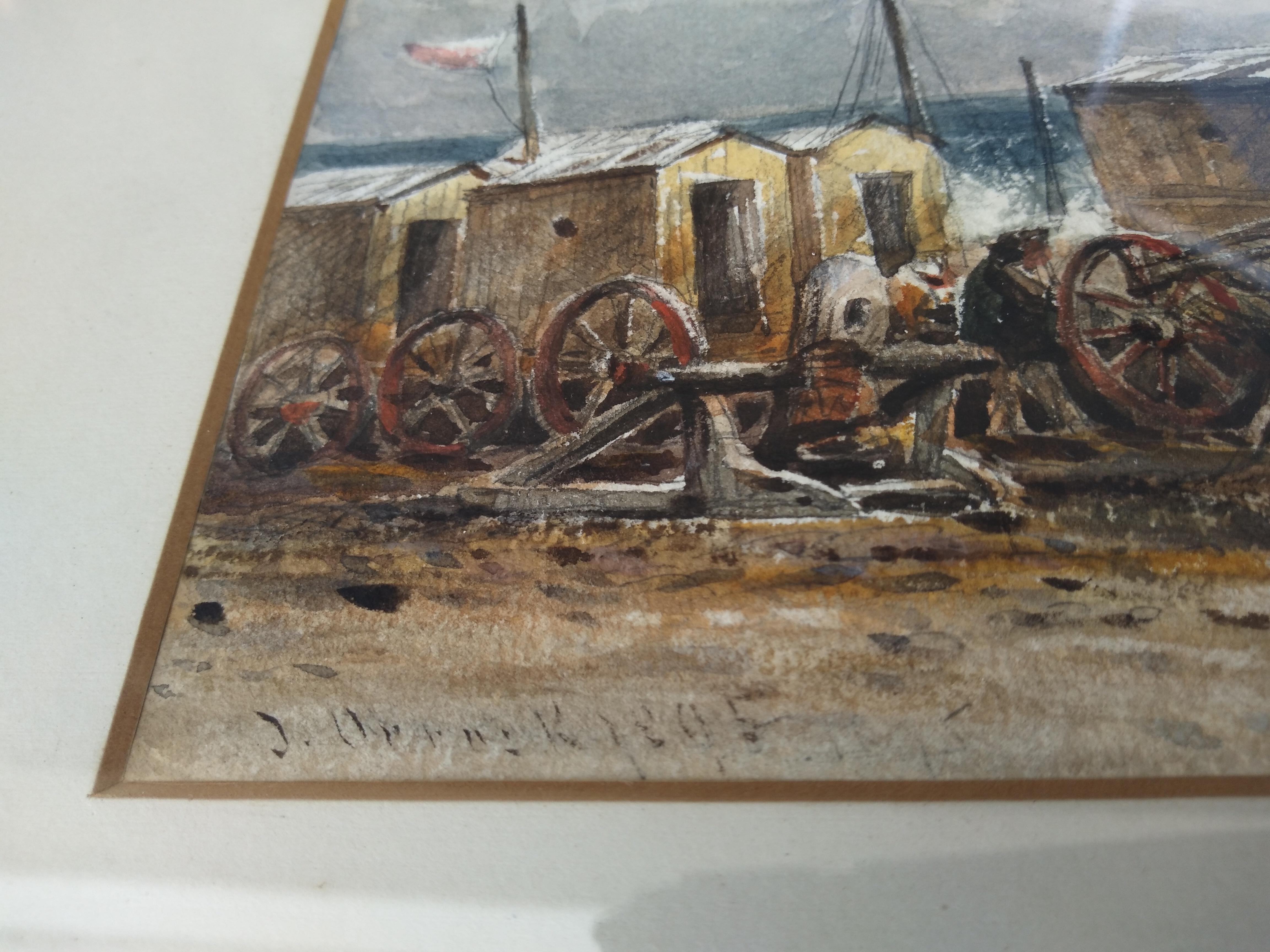 James Orrock RI, ROI was a prominent collector of ceramics and watercolor painter of landscapes. This is a beach war scene that's very detailed. It shows his mastery of the medium.

This is a nice addition to a library.