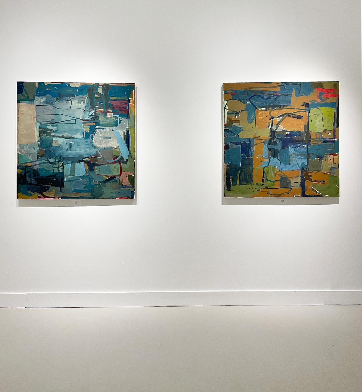 Acreage (Abstraktes expressionistisches Gemälde in Blau- und Taupetönen, Öl auf Leinwand) im Angebot 2