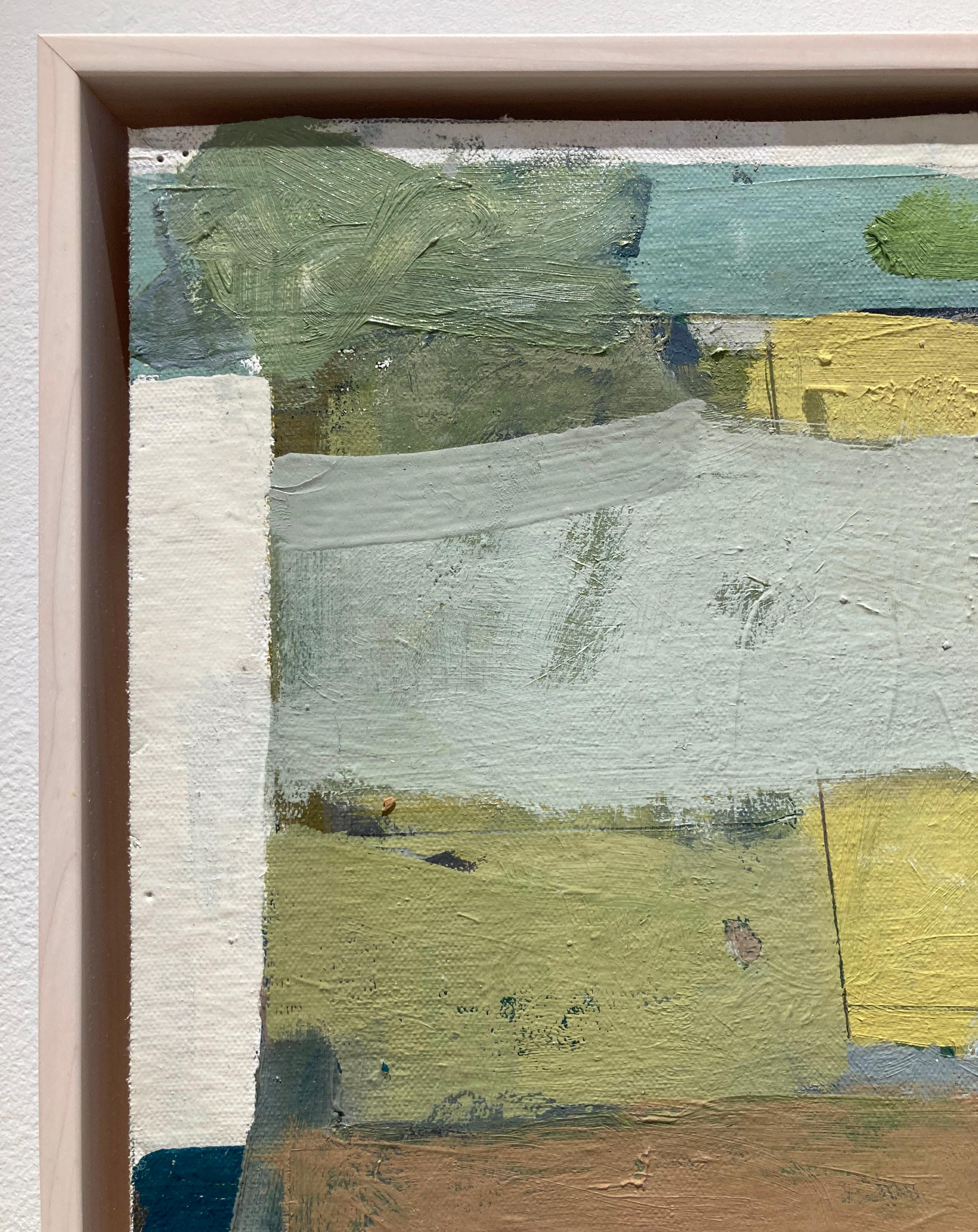 April 9 (Abstraktes expressionistisches Ölgemälde in Chartreuse, Salbei und Staubpfirsich) 2