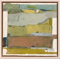 April 9 (Abstract Expressionist Oil Painting in Chartreuse, Sage, & Dusty Peach)