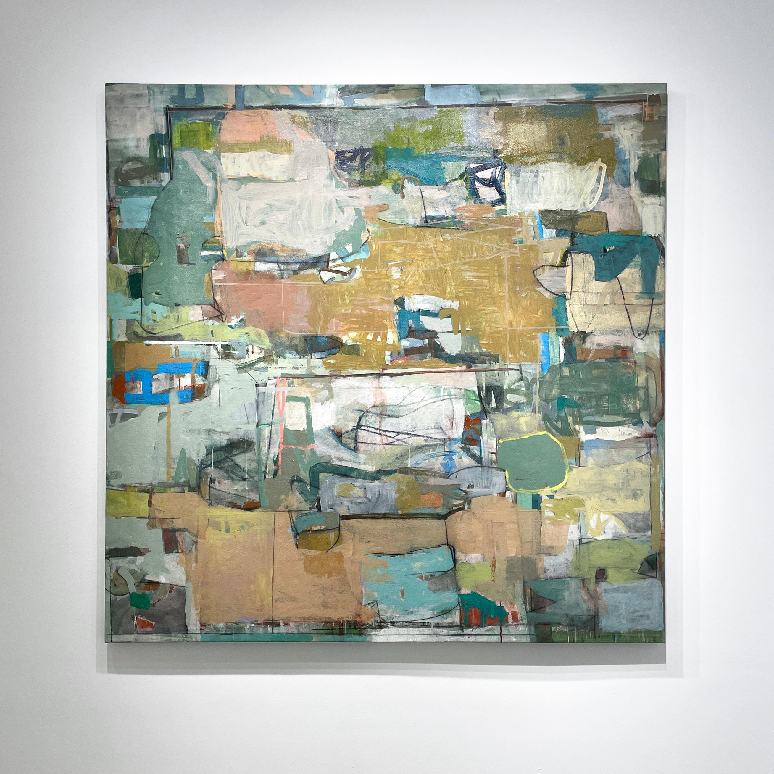 Poise (Großes, modernes, abstraktes expressionistisches Gemälde in Erdtönen) (Abstrakt), Painting, von James O'Shea