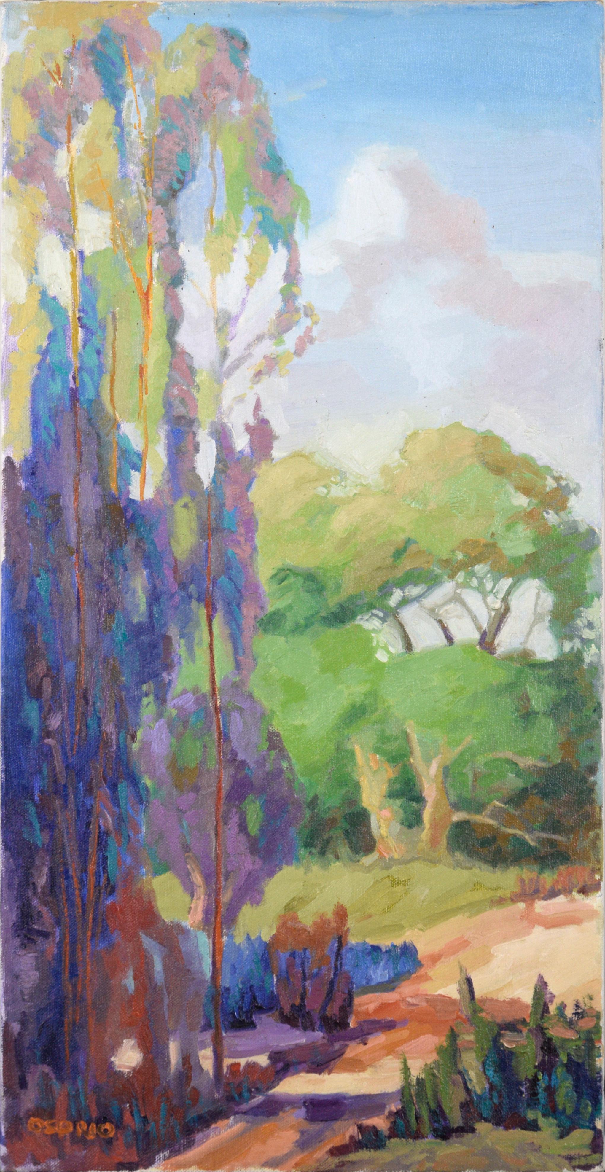 James Osorio Landscape Painting - Eucalyptus Trees, Vertical Landscape