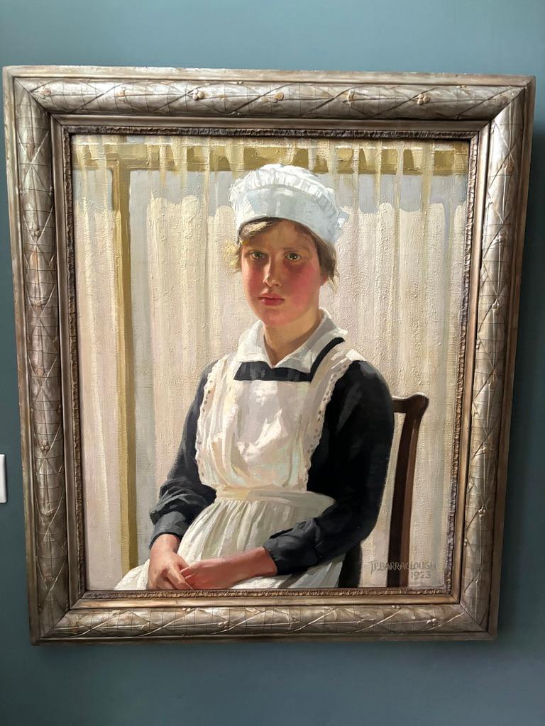 James P Barraclough, Portrait of a young woman, Royal Academy exhibit - English School Painting by James P. Barraclough