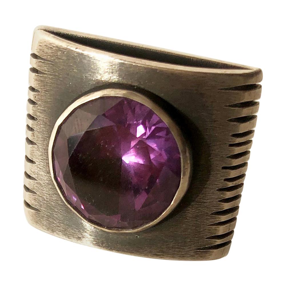 James Parker Sterling Silver Abstract American Modernist Ring For Sale