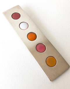 James Parker Sterling Silver San Diego Modernist Enamel Dot Pendant