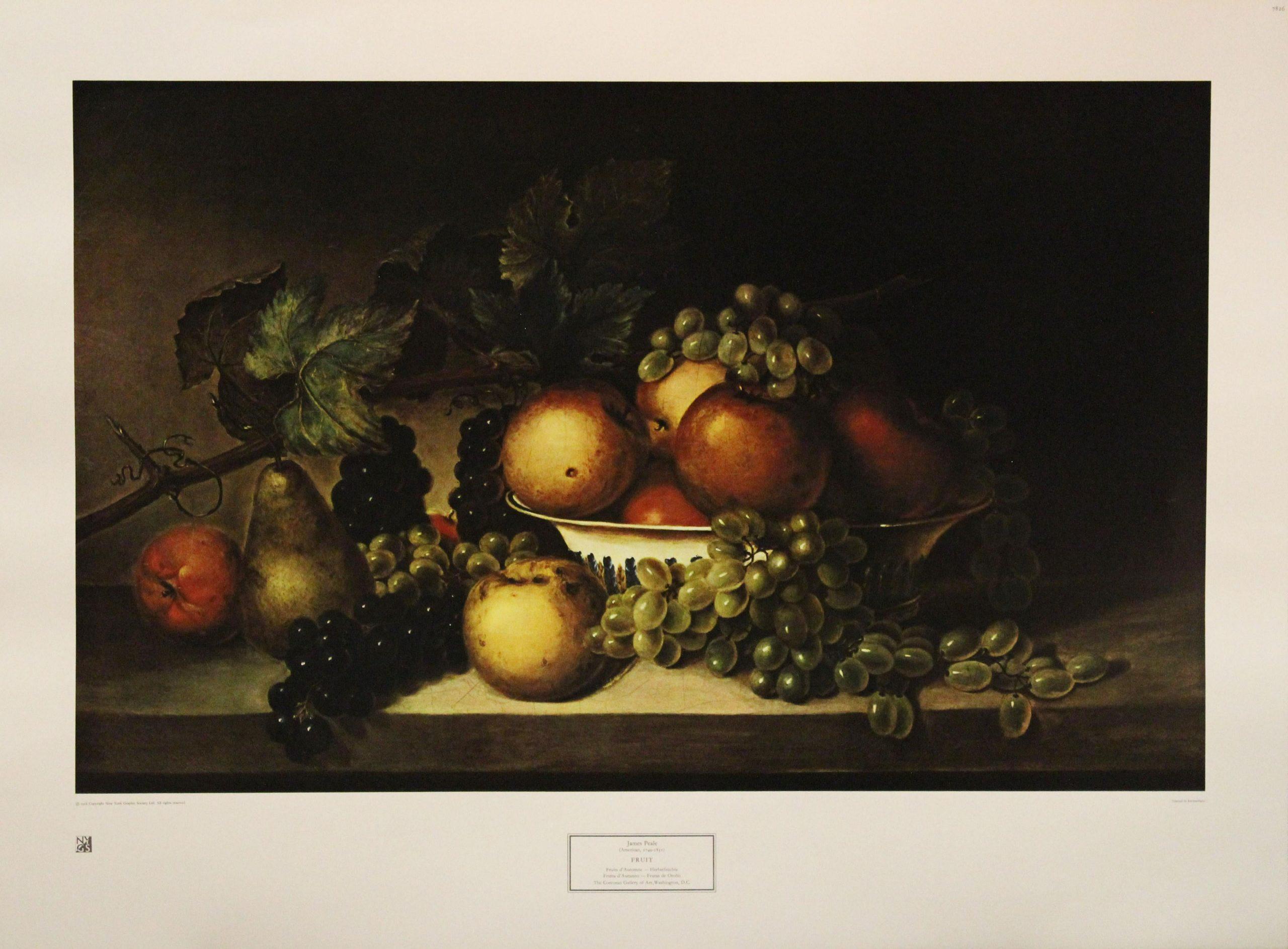 Still-Life Print de James Peale - Cartel de frutas. 1956 New York Graphic Society, Ltd. Impreso en Suiza