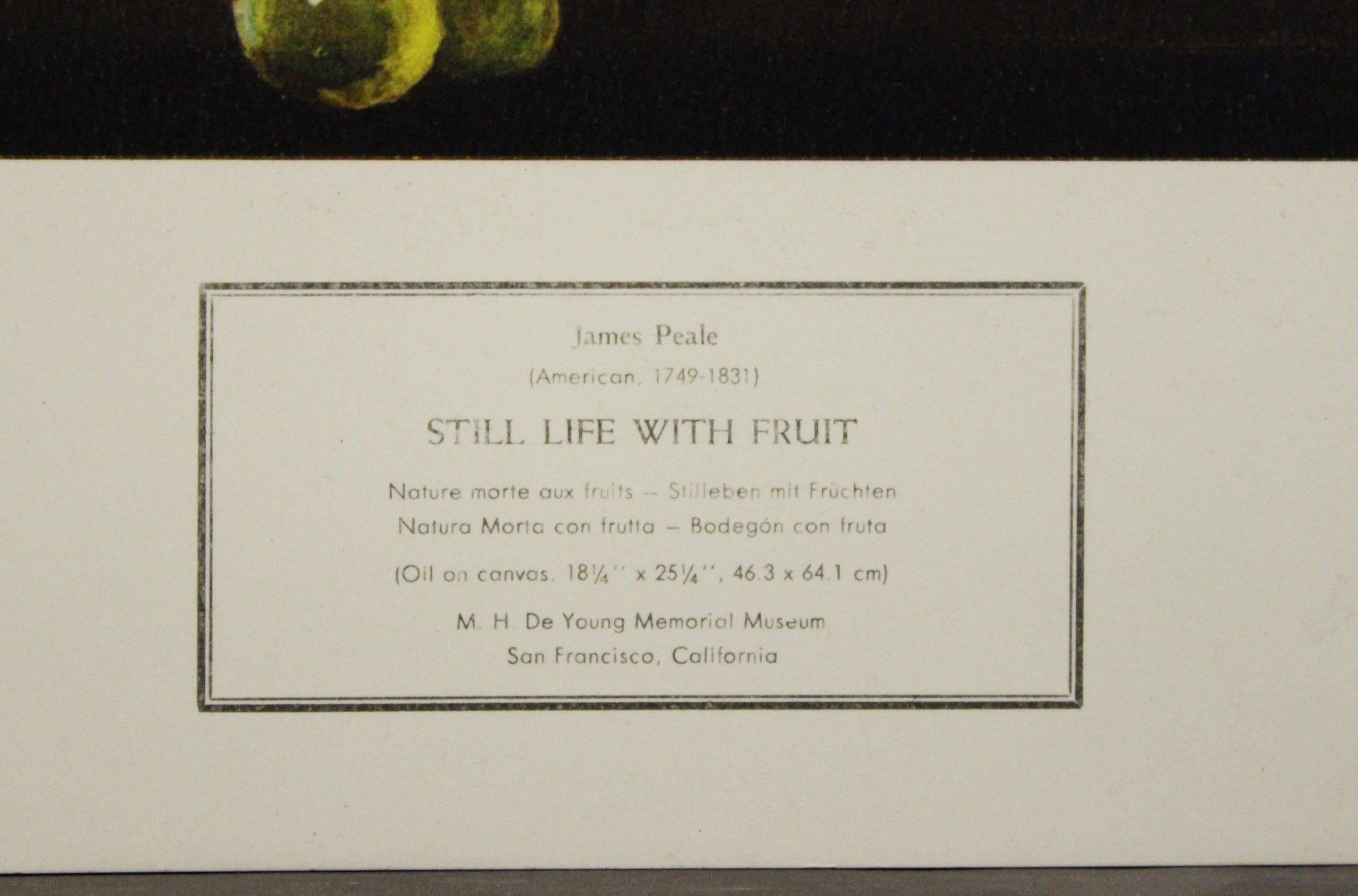 Natura morta con frutta. 1974 New York Graphic Society, Ltd. Stampato negli Stati Uniti - Print di James Peale