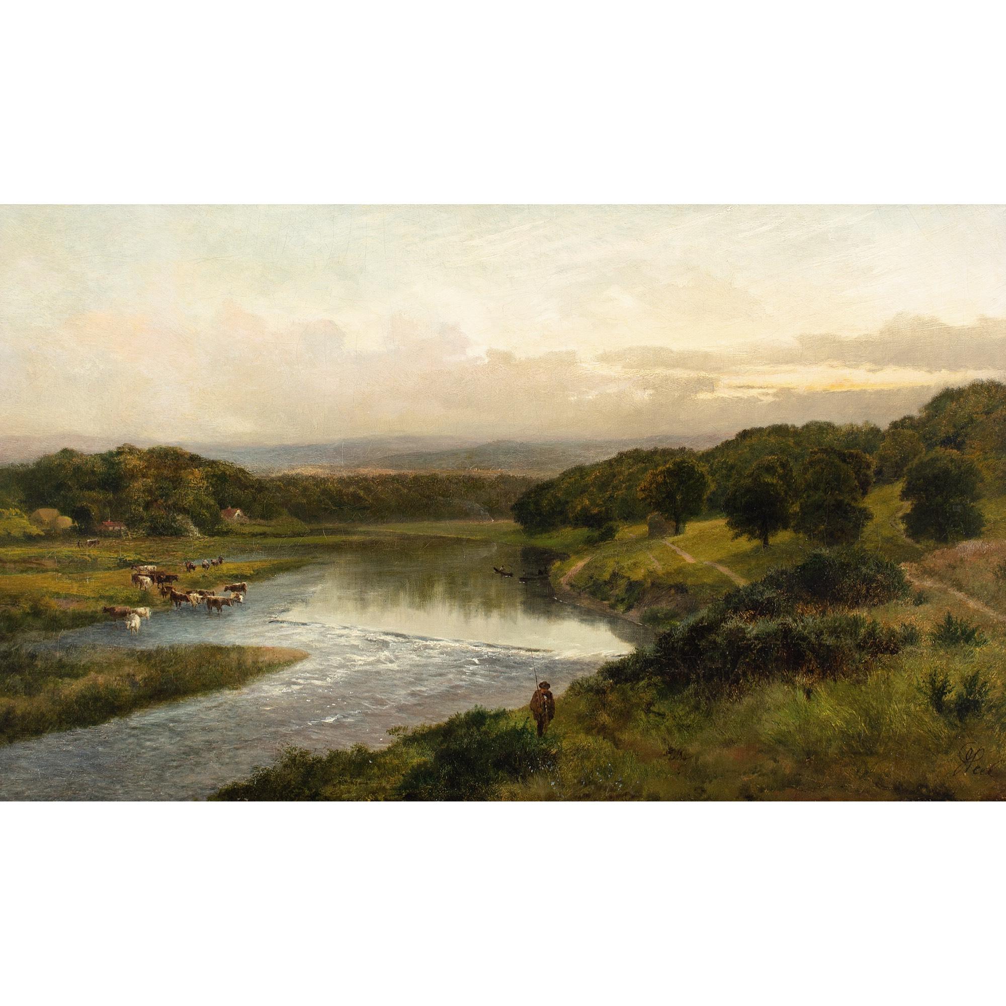 James Peel, Along The Wye, peinture à l'huile  - Painting de James Peel RBA