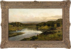 Antique James Peel, Along The Wye, Oil Painting 