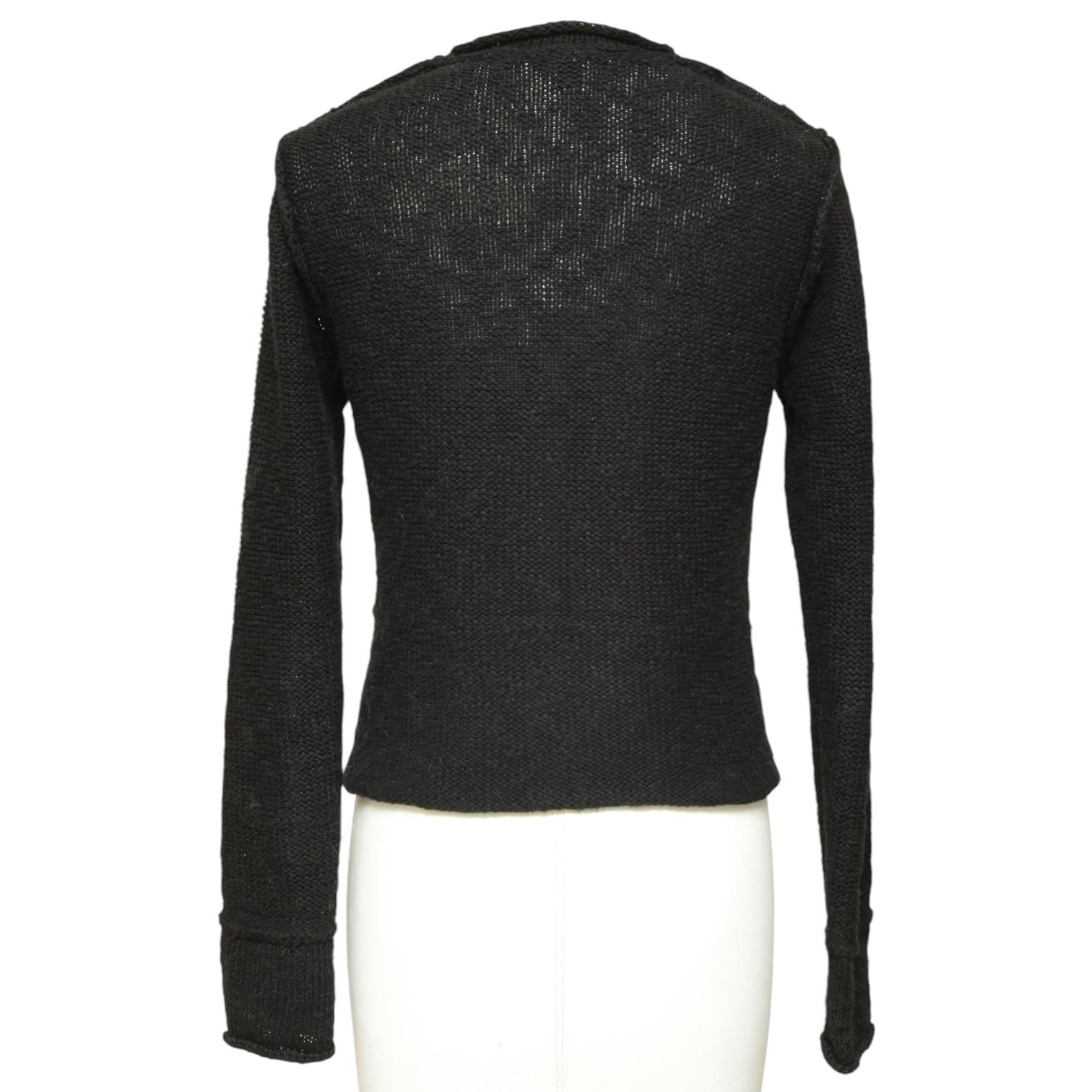 JAMES PERSE Black Cardigan Knit Sweater Top Long Sleeve Linen Cotton Sz 0 $350 For Sale 1