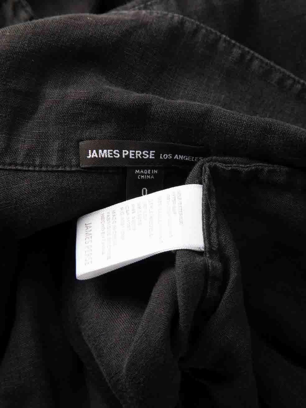 James Perse Black Linen Buttoned Up Jumpsuit Size XS For Sale 1