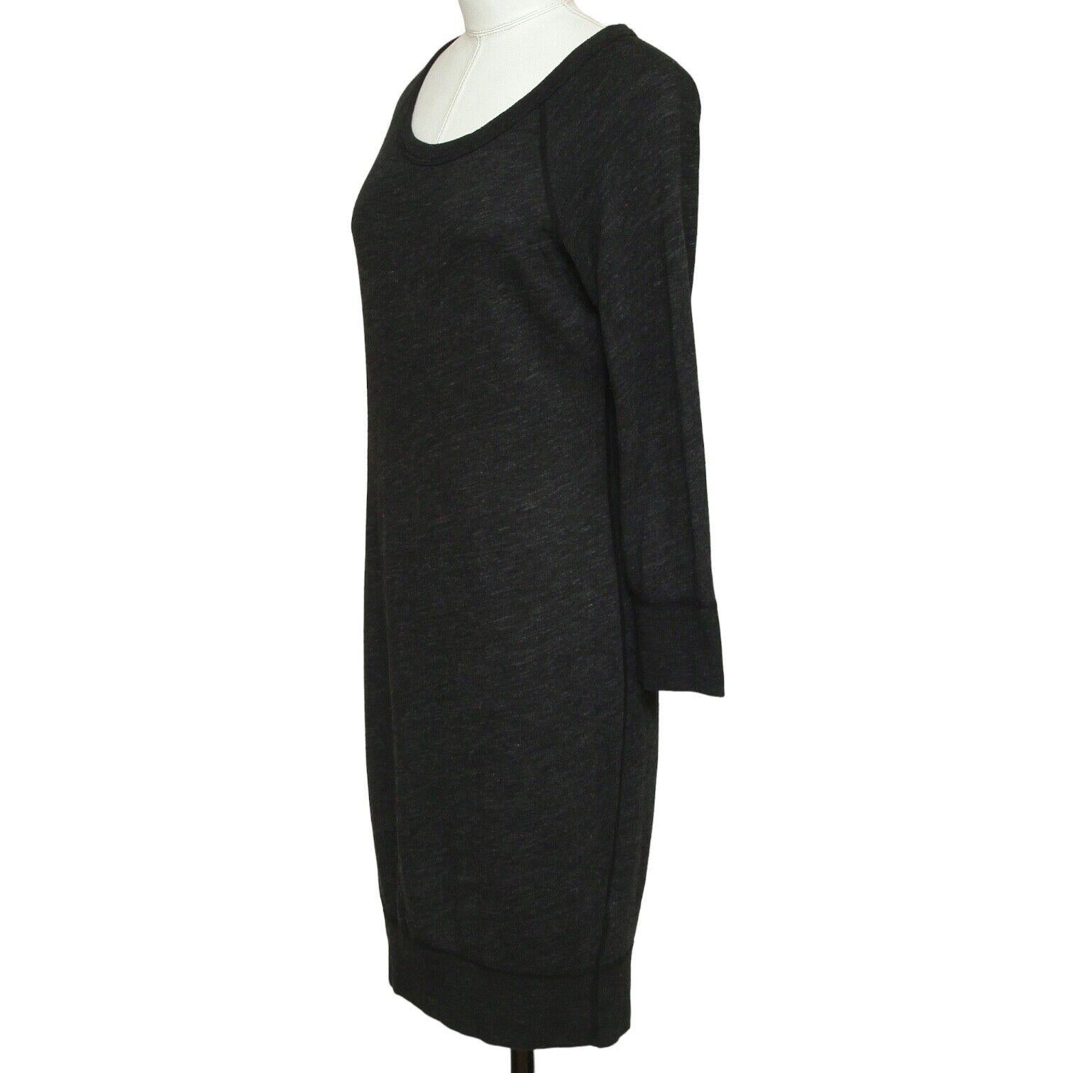 Nero JAMES PERSE Dress Shirt Grey Charcoal Scoop Neck 3/4 Sleeve Cotton Blend Sz 1 in vendita