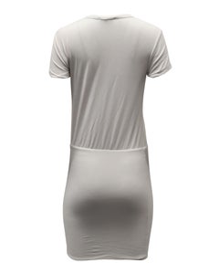 James Perse Fitted Dress in White Cotton Jersey