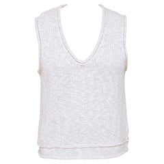JAMES PERSE Knit Vest Sweater Top V Neck Sleeveless Tank NATURAL Beige Sz 0 $250