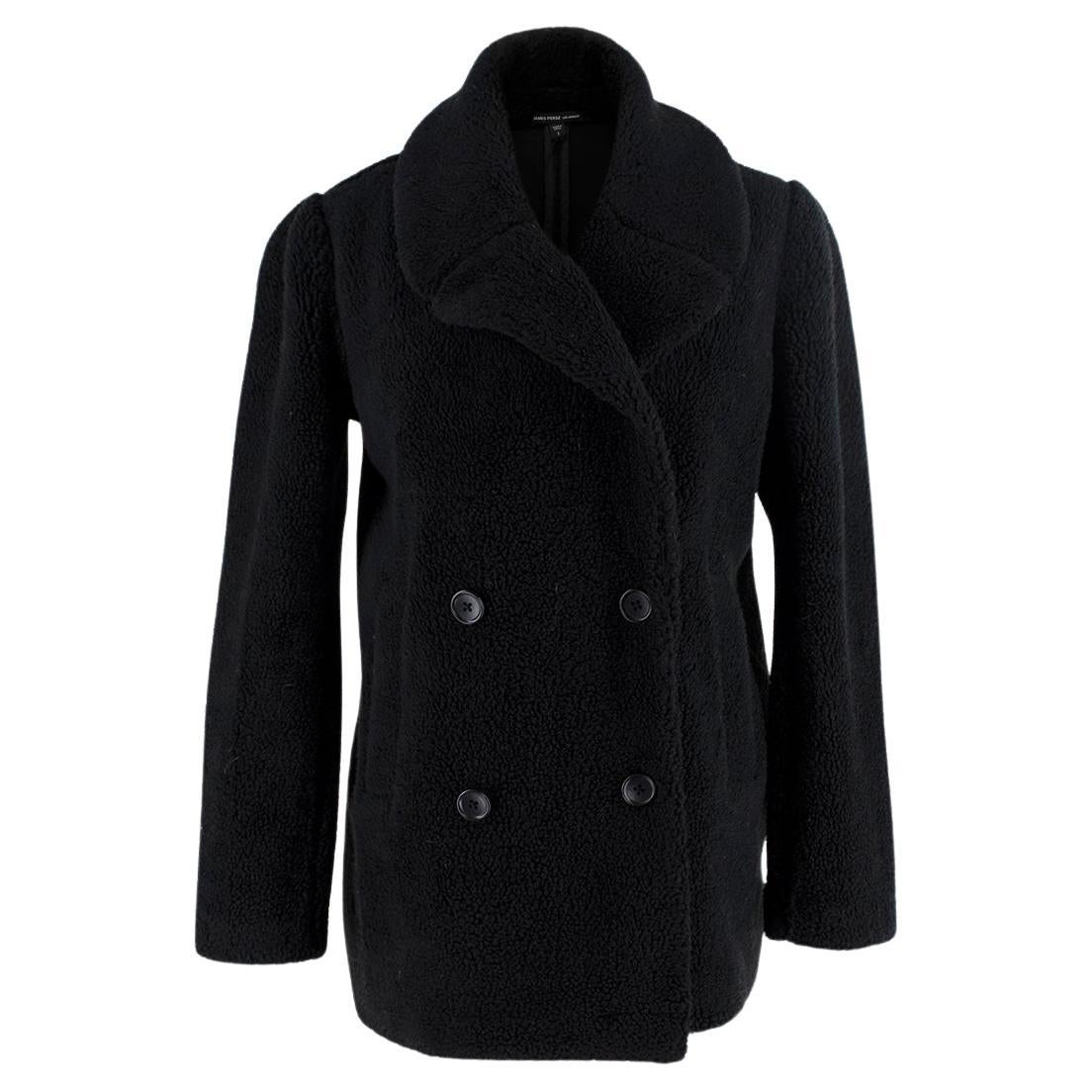 James Perse Sherpa Black Double Breatsed Peacoat - US 4-6 For Sale