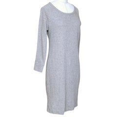 JAMES PERSE Shirt Dress Grey Scoop Neck 3/4 Sleeve Cotton Sz 1