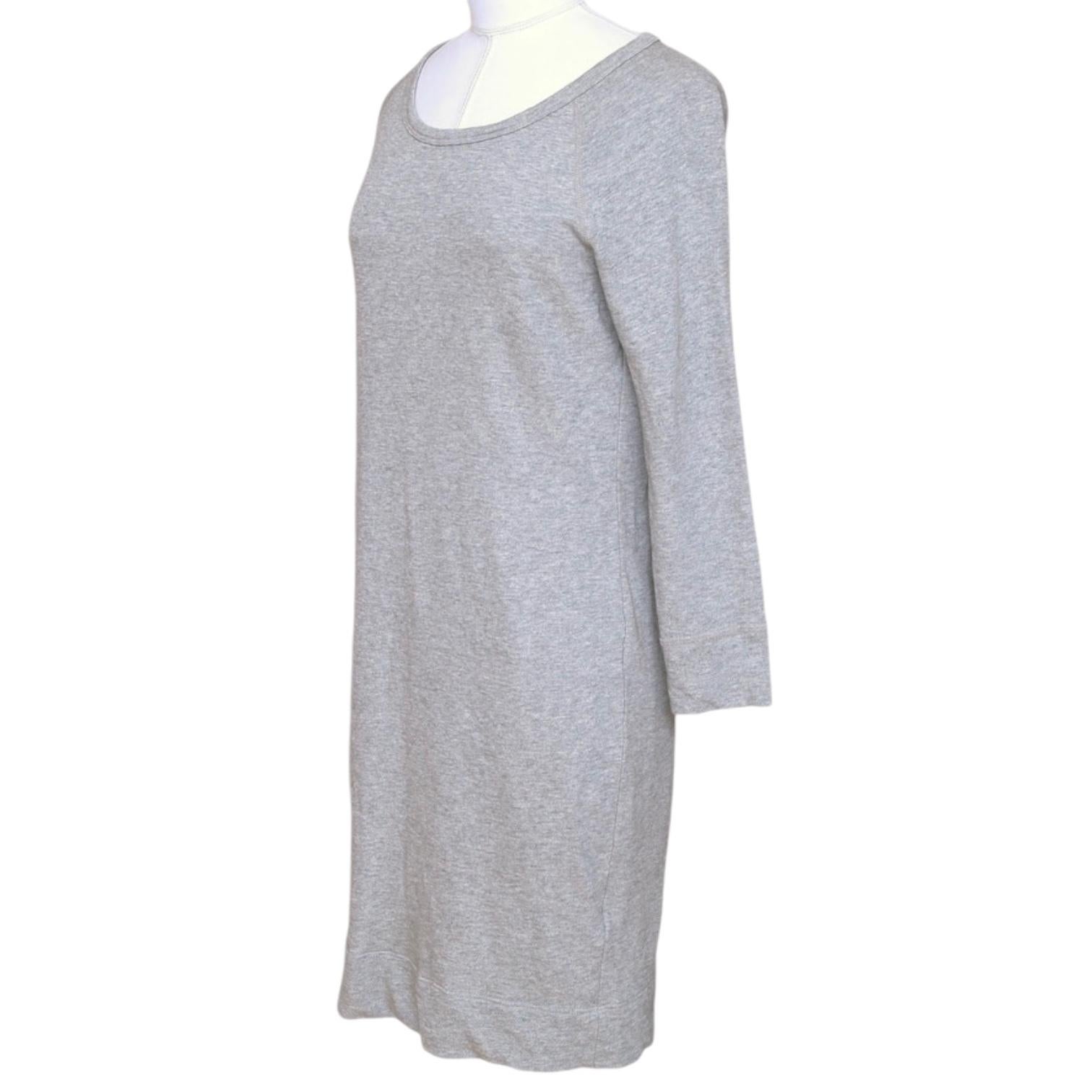 Gray JAMES PERSE Shirt Dress Grey Scoop Neck 3/4 Sleeve Cotton Sz 1 For Sale