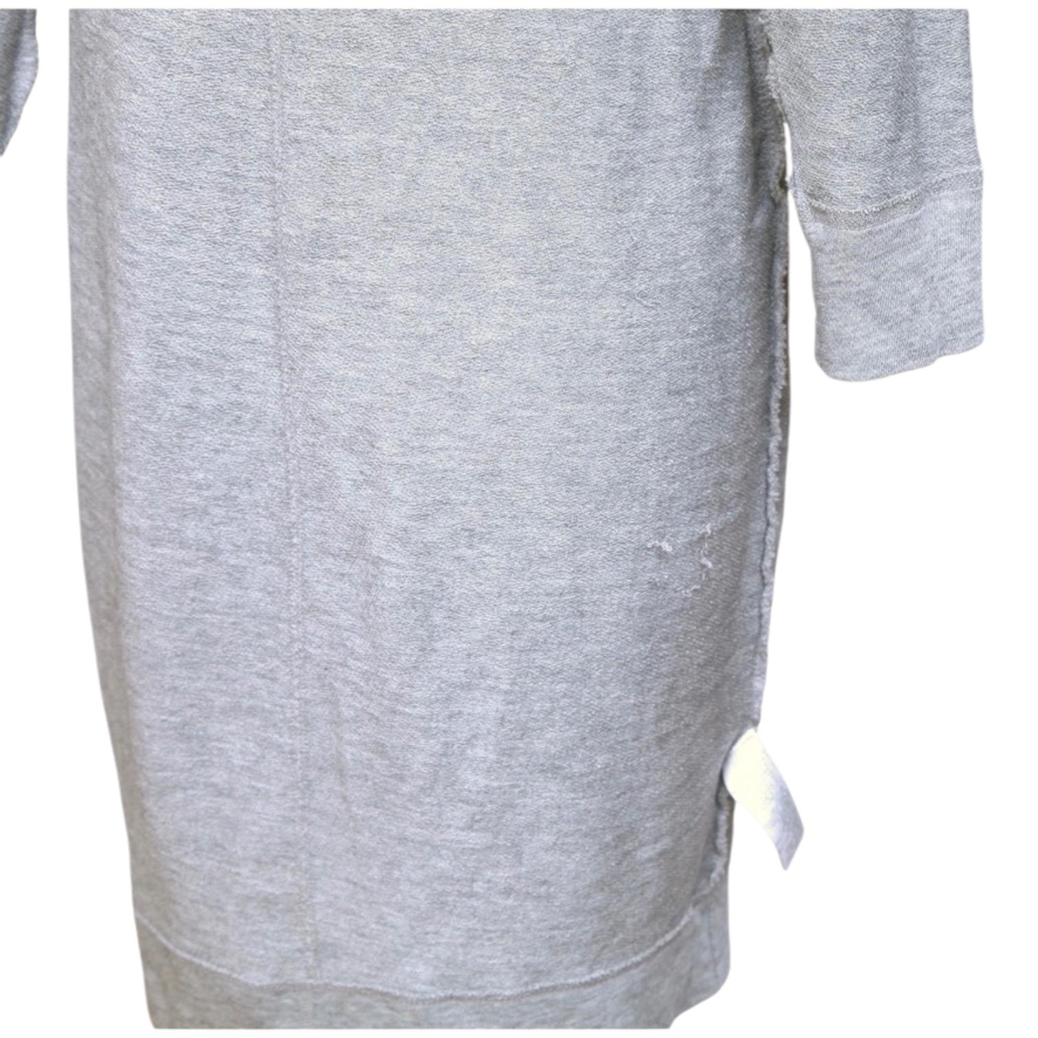 Women's JAMES PERSE Shirt Dress Grey Scoop Neck 3/4 Sleeve Cotton Sz 1 For Sale