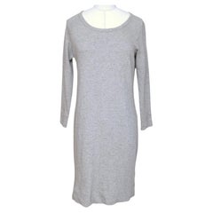 JAMES PERSE Shirt Dress Grey Scoop Neck 3/4 Sleeve Cotton Sz 1