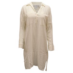 James Perse Shirt Dress in Ivory Viscose