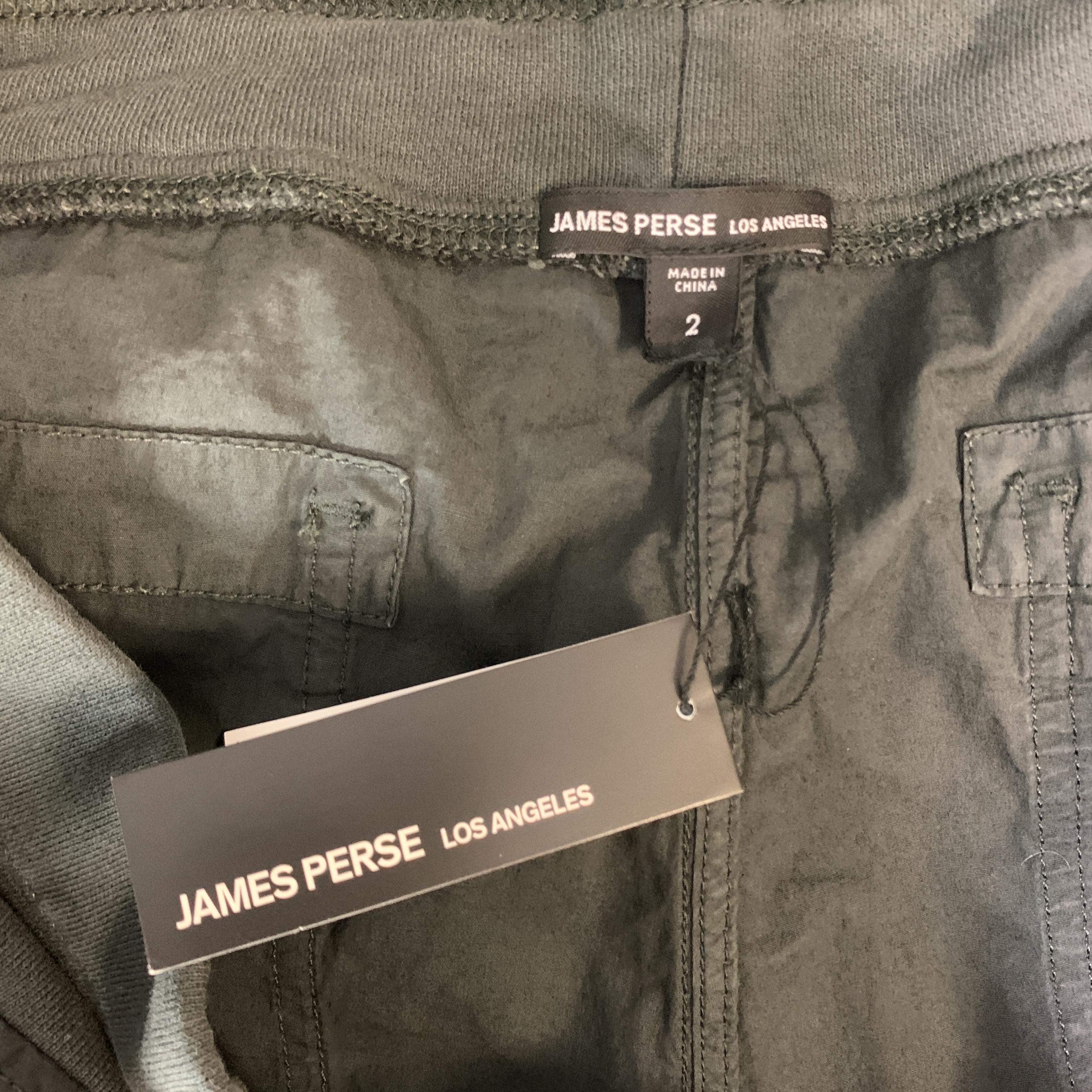 JAMES PERSE Size M Slate Gray Cotton Drawstring Jogger Pants In New Condition In San Francisco, CA