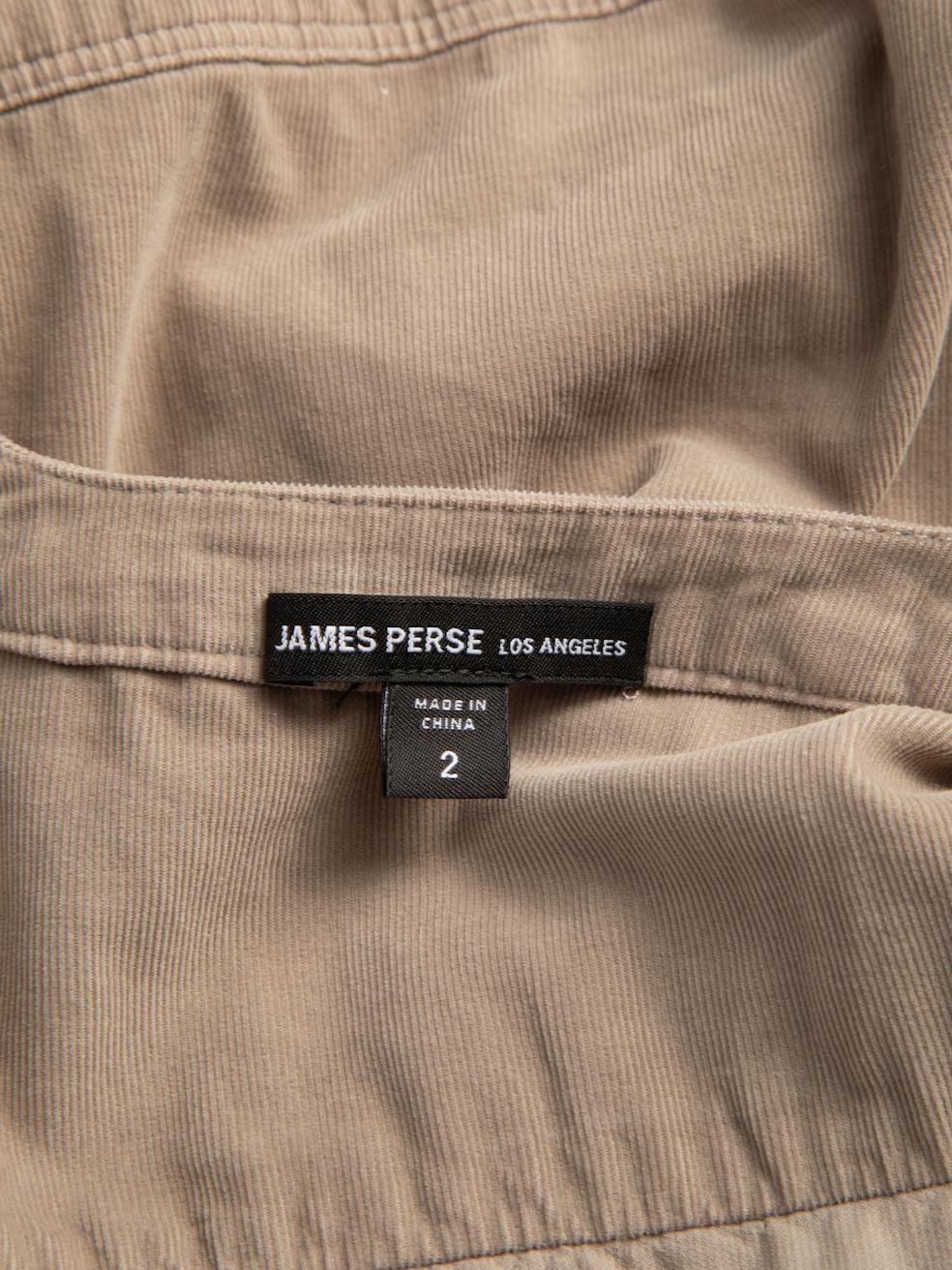 James Perse Women's Grey Corduroy V-Neck Long Sleeve Jumpsuit 1