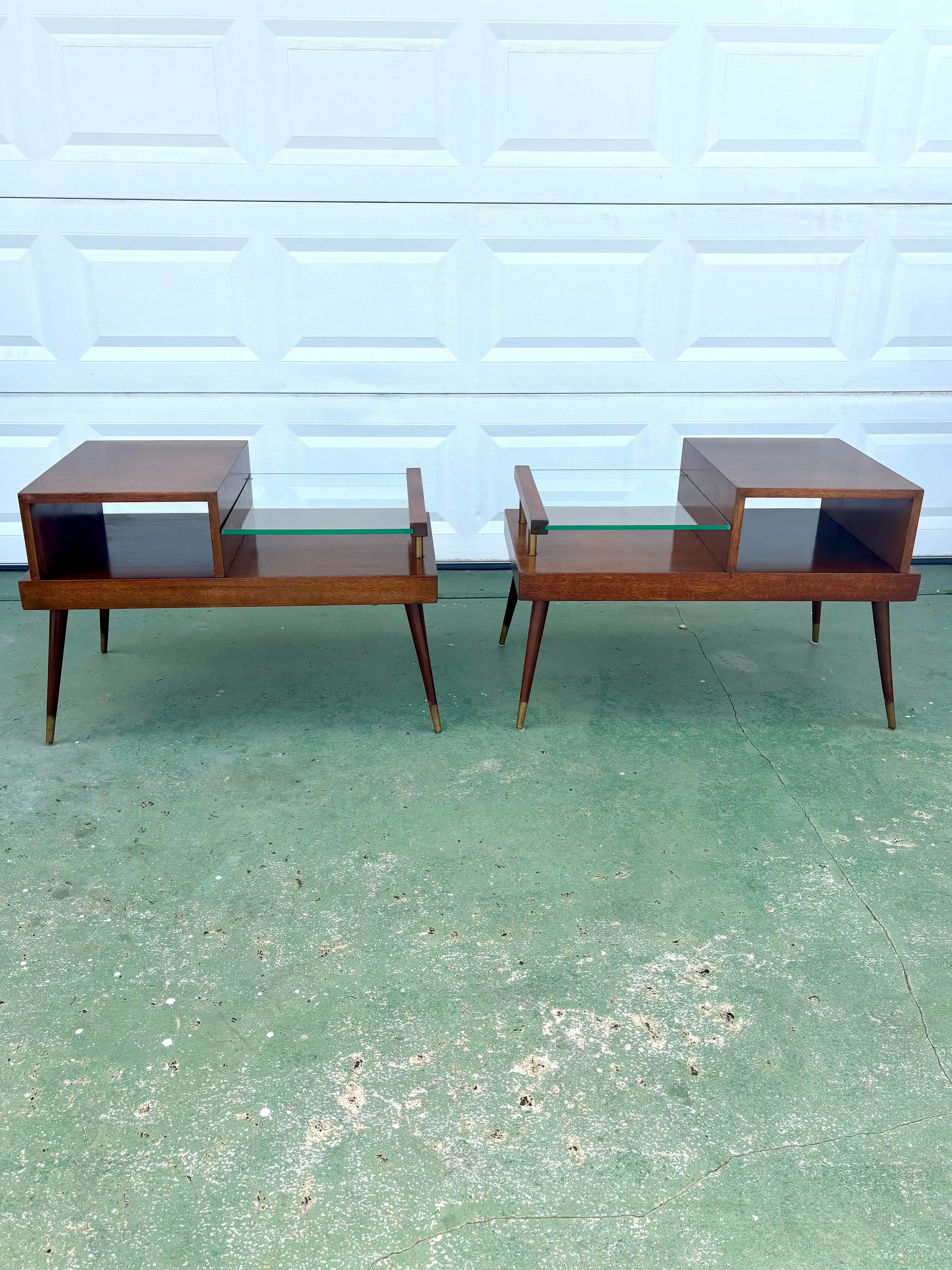 James Philip Co Mid Century Modern Side Tables, circa 1950s In Good Condition For Sale In Boynton Beach, FL