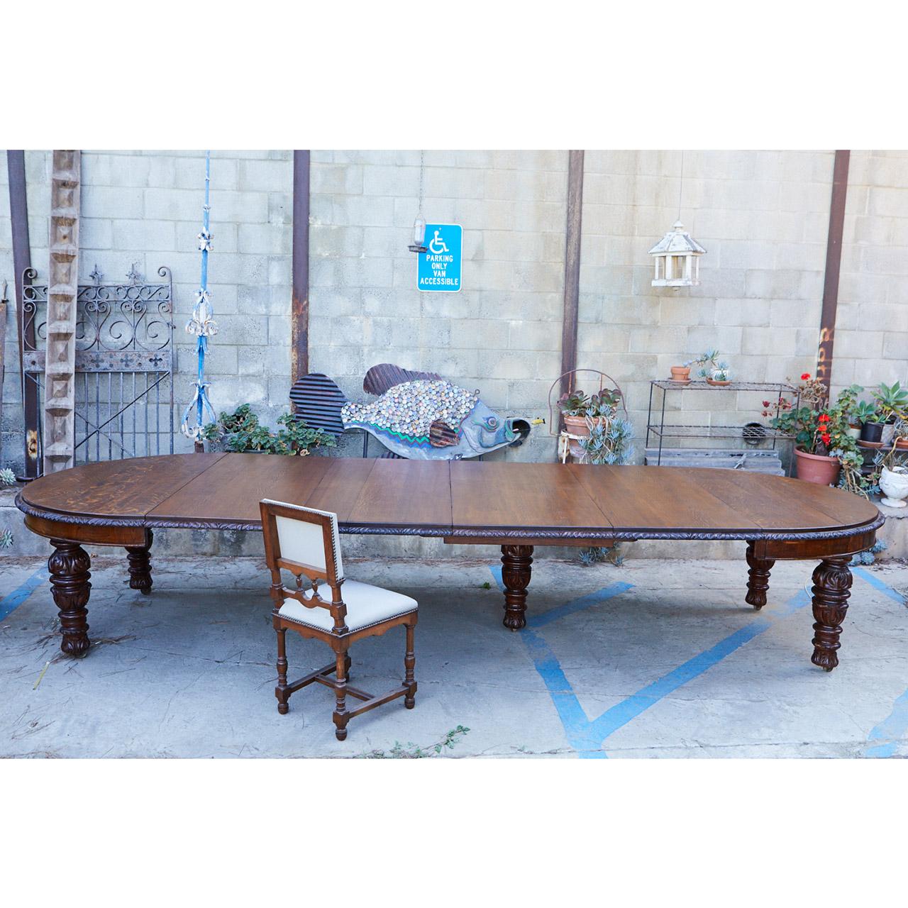 Victorian James Phillips & Sons Dining Table with Leaves For Sale