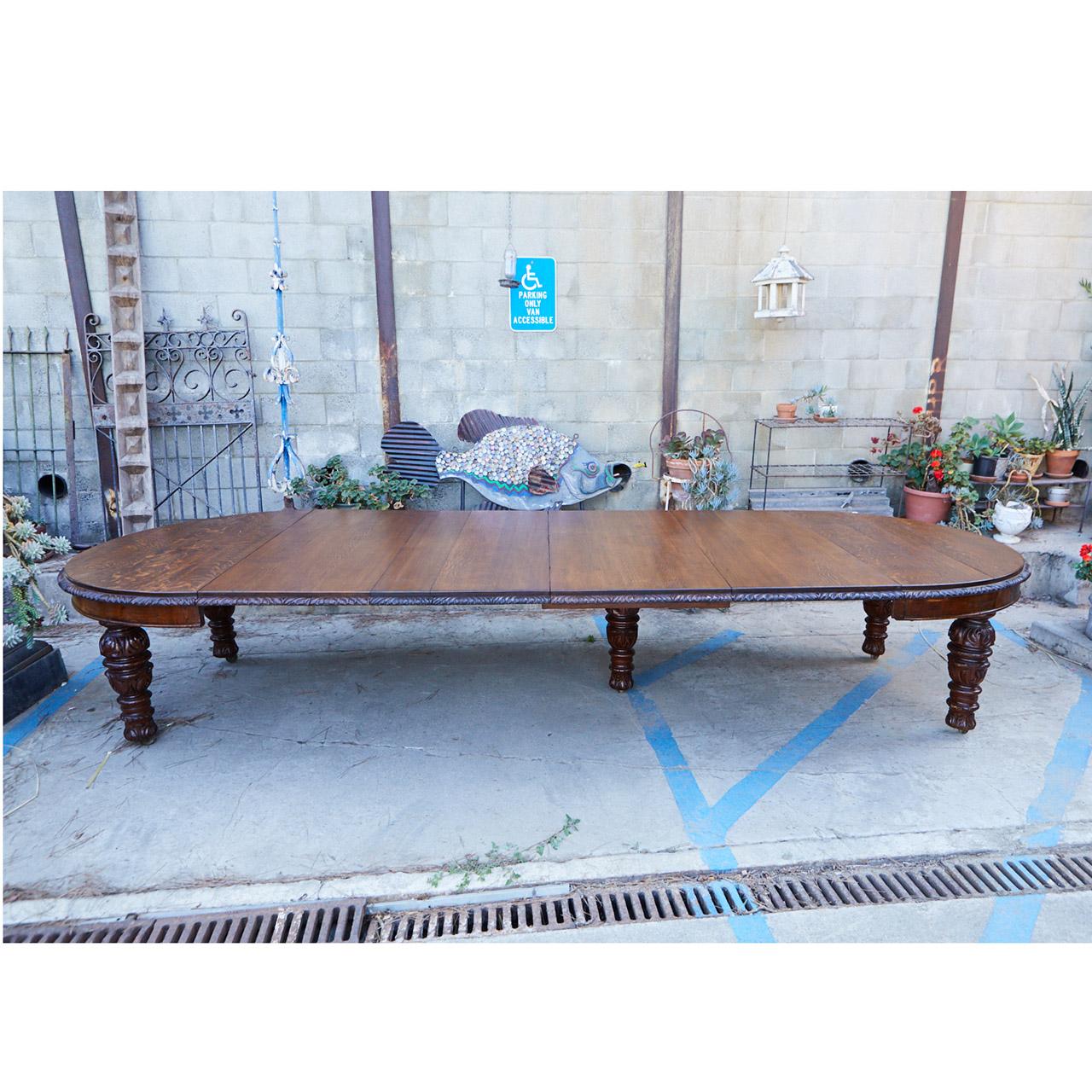 British James Phillips & Sons Dining Table with Leaves For Sale