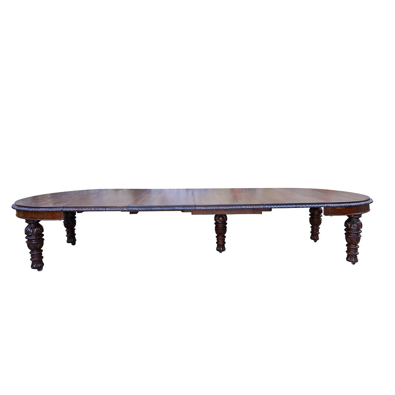 James Phillips & Sons Dining Table with Leaves For Sale