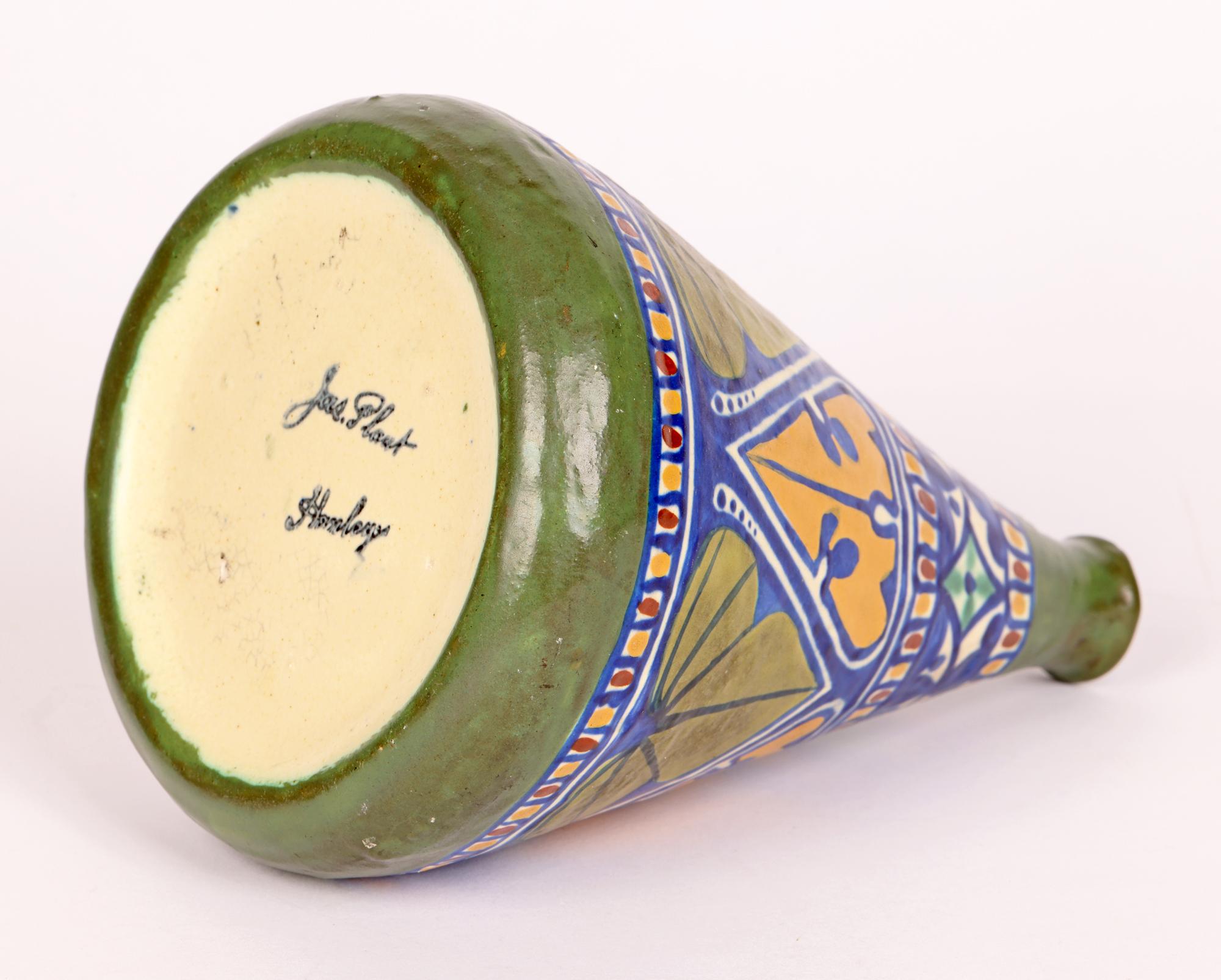 James Pflanzgefäß Hanley Frühe handbemalte Art-déco-Vase aus Keramik  im Angebot 3