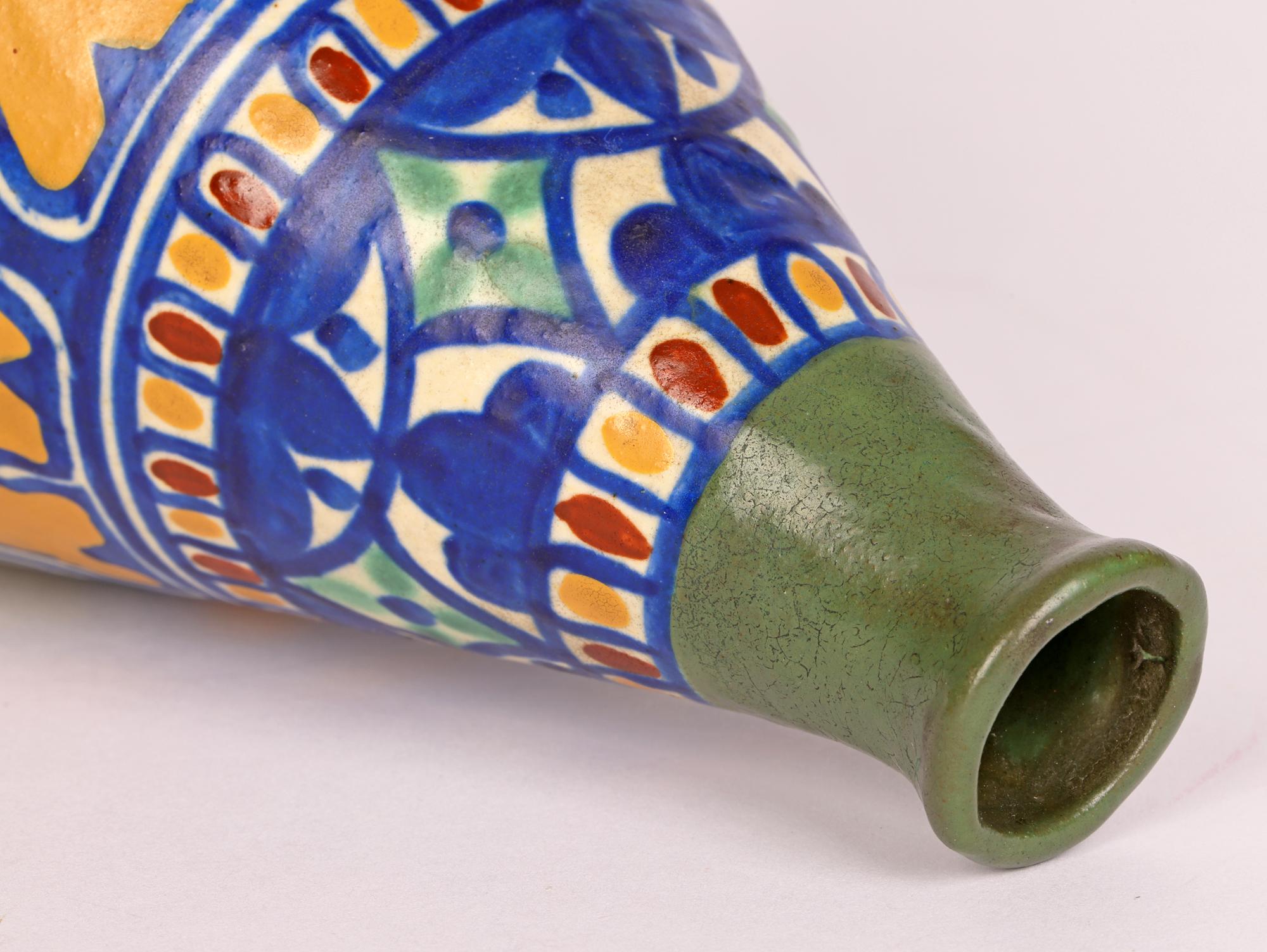James Pflanzgefäß Hanley Frühe handbemalte Art-déco-Vase aus Keramik  (Frühes 20. Jahrhundert) im Angebot