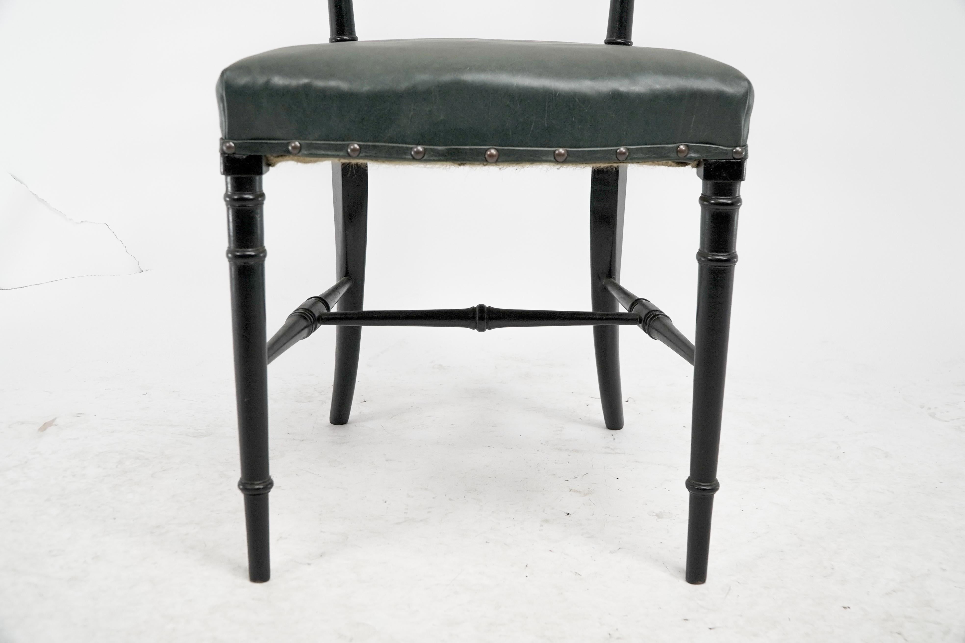 James Plucknett A pair of Anglo-Japanese ebonized side chairs For Sale 4