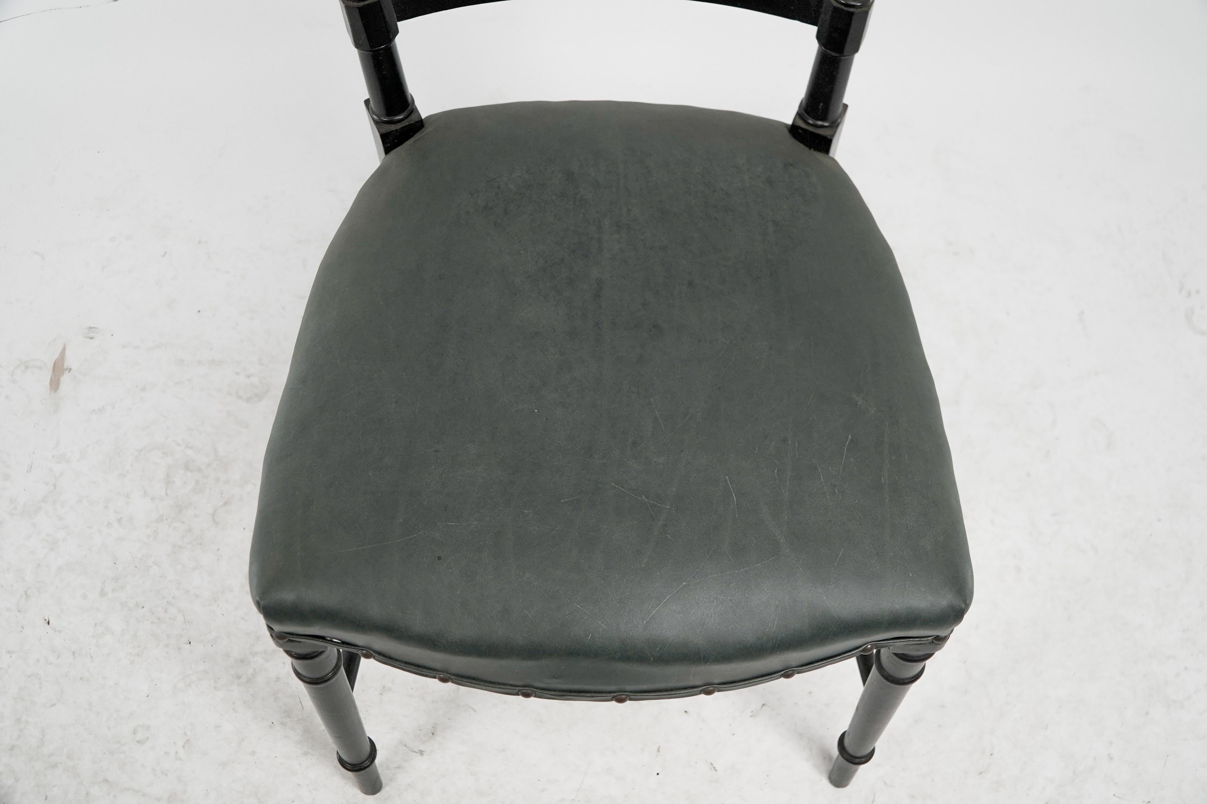 James Plucknett A pair of Anglo-Japanese ebonized side chairs For Sale 1