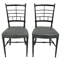James Plucknett A pair of Anglo-Japanese ebonized side chairs