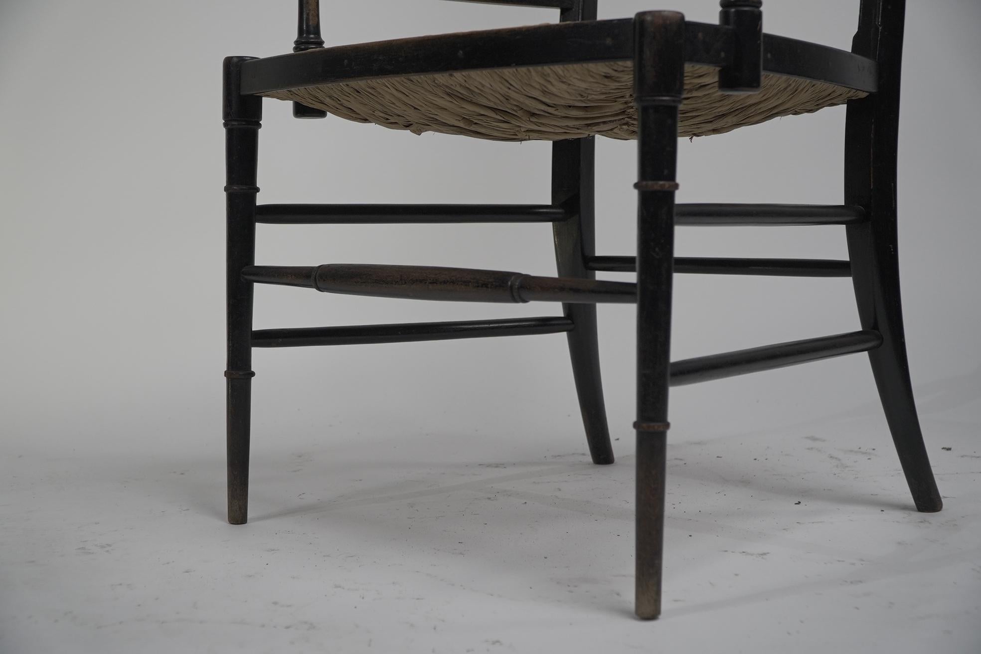James Plucknett attri. an exagerated high back AngloJapanese ebonized armchair For Sale 3