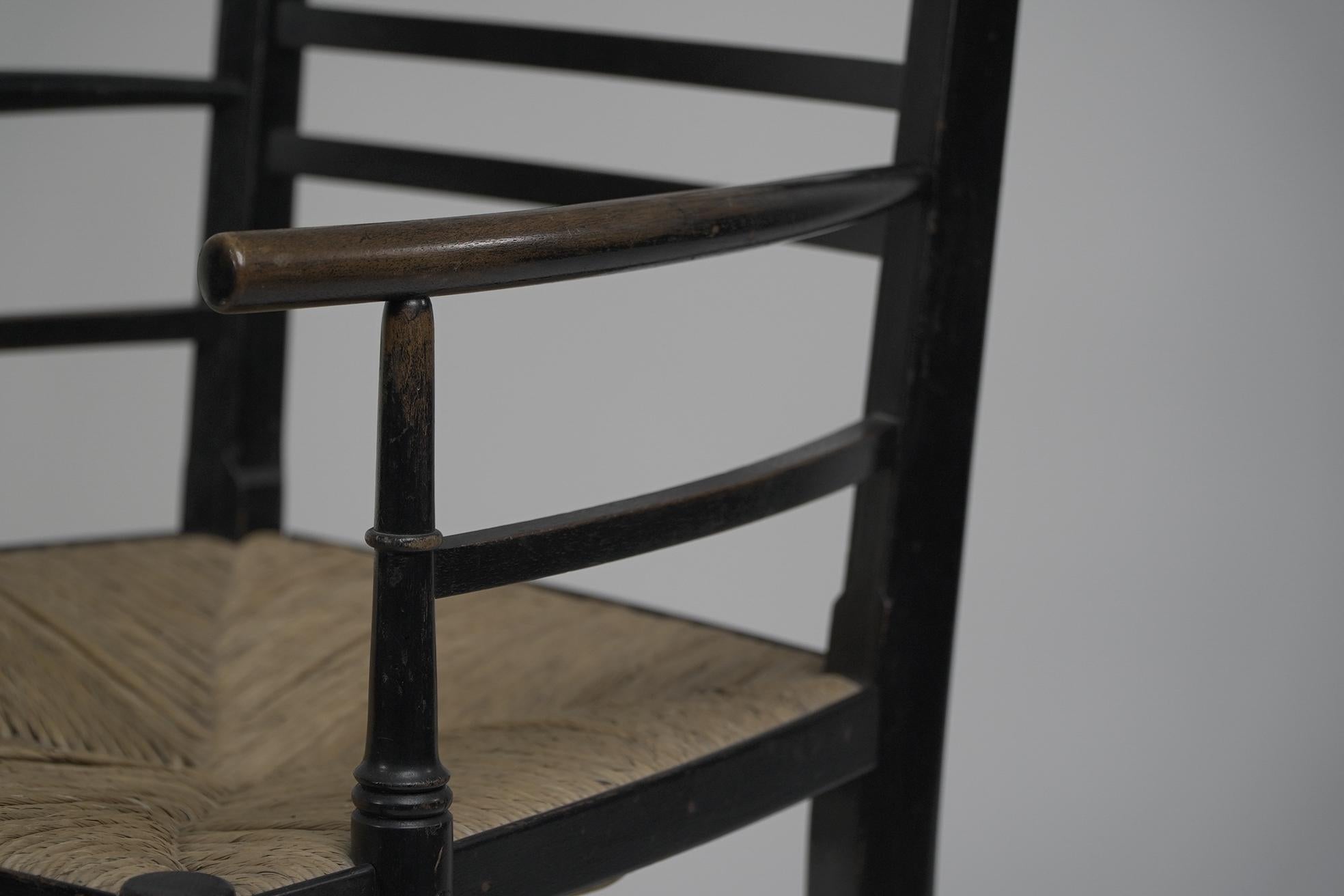 James Plucknett attri. an exagerated high back AngloJapanese ebonized armchair For Sale 1