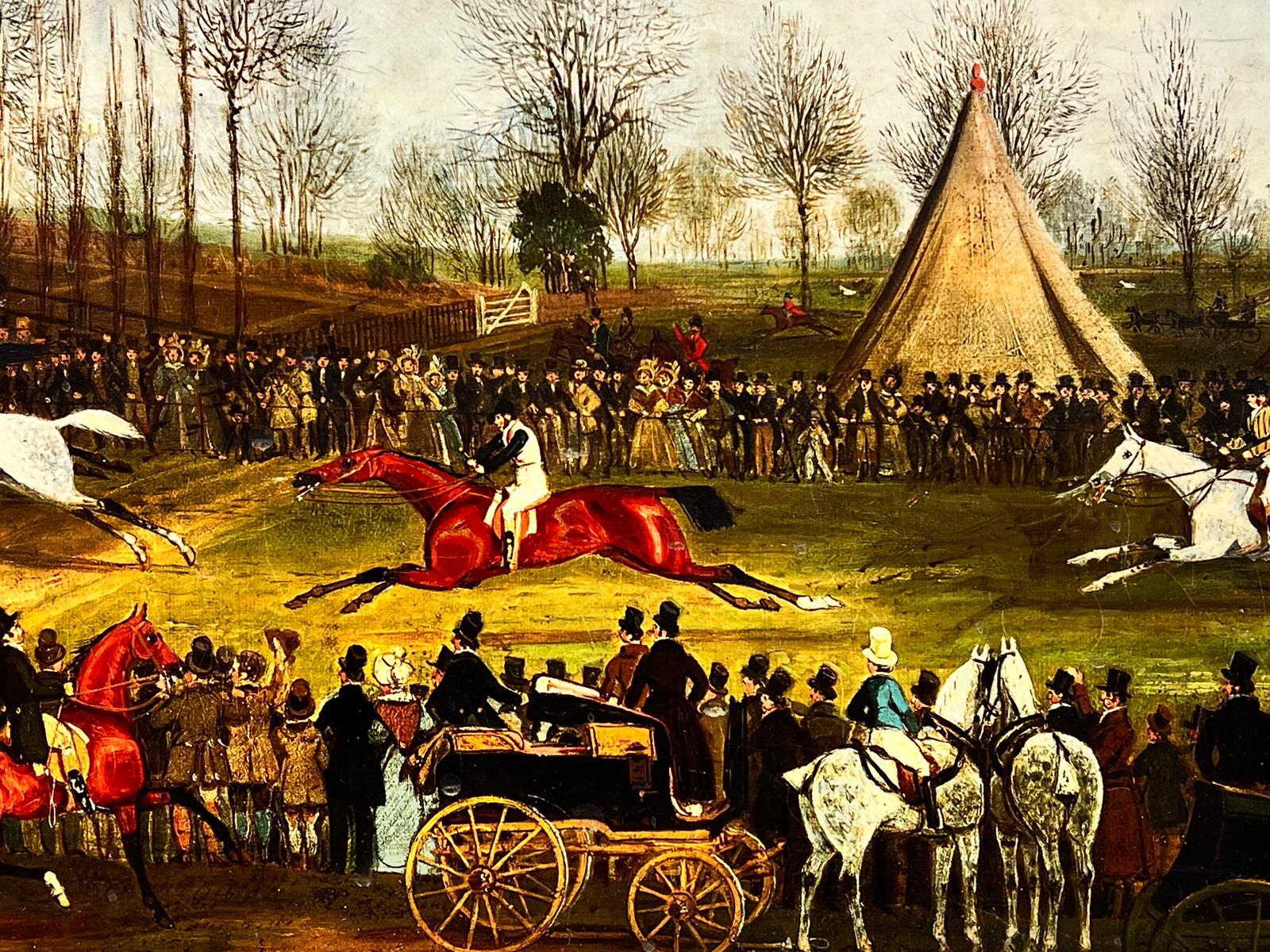 The Great St. Albans Steeplechase
The Finish
after James Pollard
titled to label verso
color print on canvas, framed
canvas: 25.5 x 37 inches
framed: 31 x 41 inches
the painting is in overall very good and sound condition - has small signs of paint